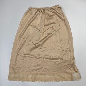 Vintage Vassarette Nude Color Lace Trim Skirt Size Medium